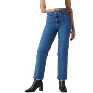 LEVI'S Ribcage Straight Ankle Jeans in Medium Wash - Women's 29x27 - NWT